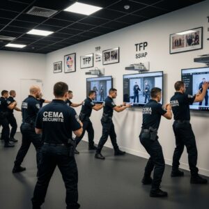 Centre de formation moderne avec des agents de sécurité en formation