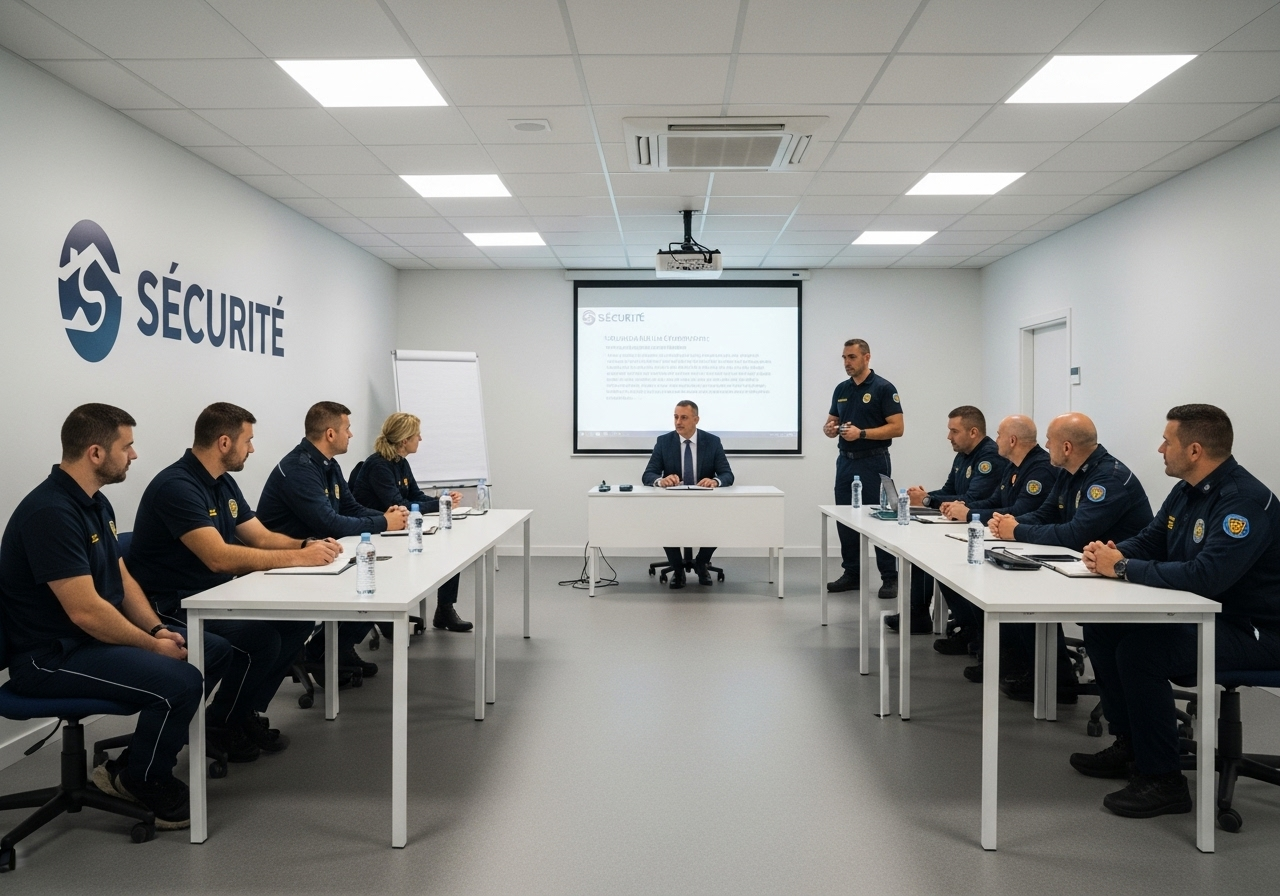 Agents en sécurité privée dans des sessions de formation