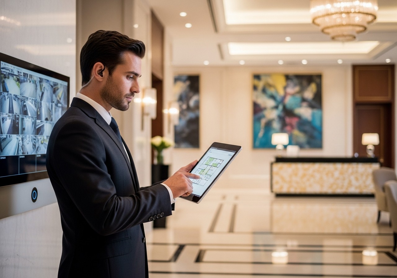 Sécurité des résidences luxe avec surveillance humaine