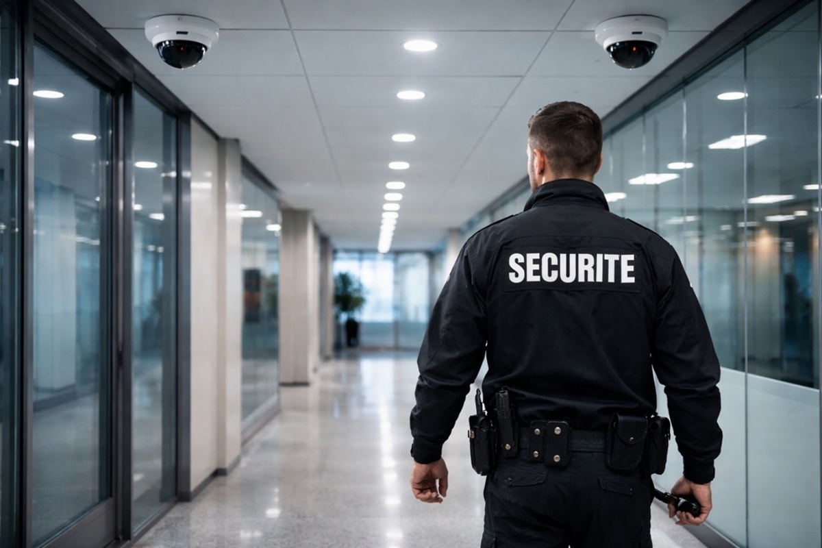 Agent de sécurité effectuant des rondes physiques