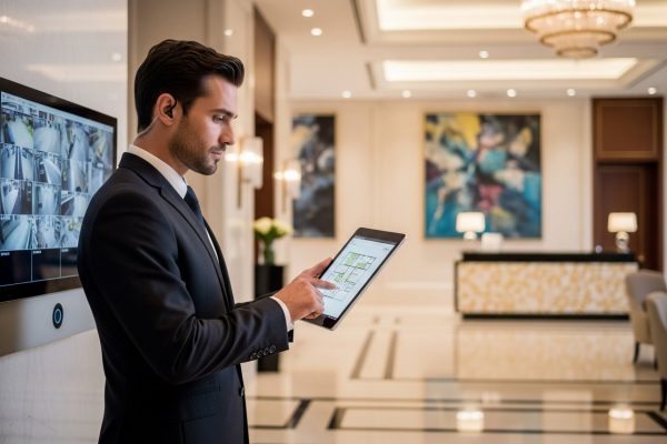 Sécurité des résidences luxe avec surveillance humaine