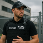 Agent de sécurité CEMA Group surveillant un site sensible