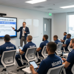 Formation en salle moderne avec un formateur
