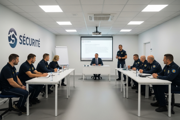 Agents en sécurité privée dans des sessions de formation