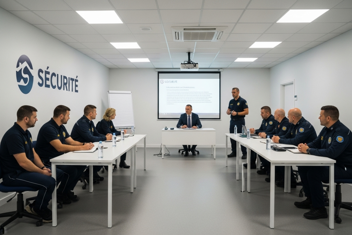 Agents en sécurité privée dans des sessions de formation
