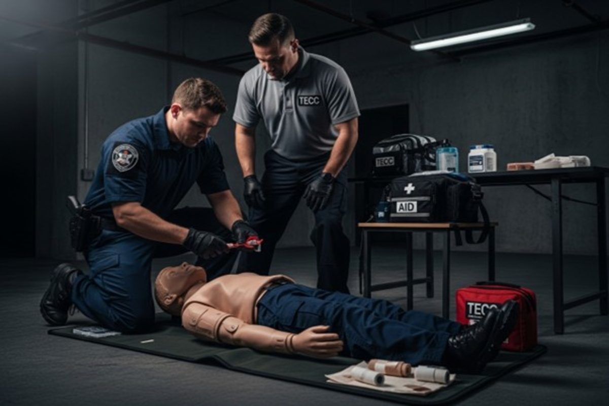 Formation TECC premiers secours avec agent de sécurité