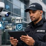 Gardiennage avec outils technologiques illustrant la sécurité privée 2.0
