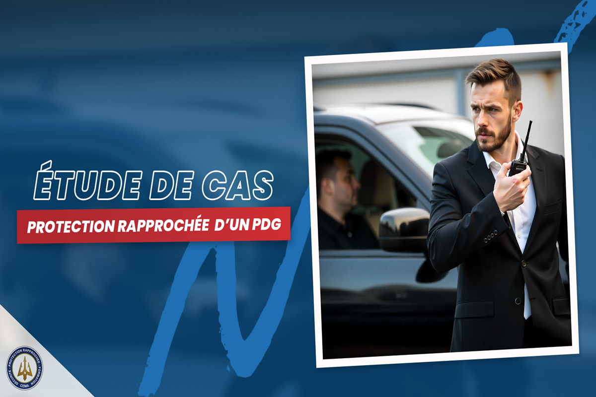 Un agent de sécurité assurant la protection rapprochée d’une personnalité exposée