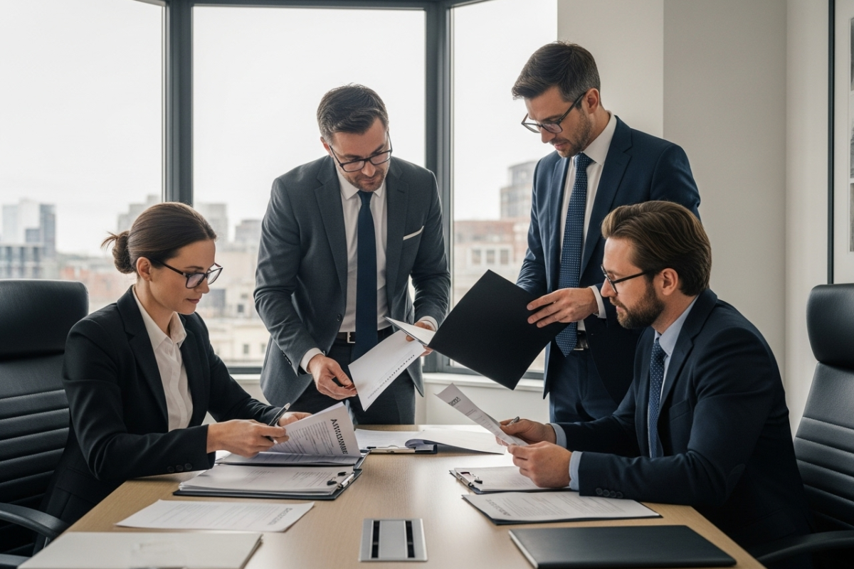 Une réunion d'entreprise dans une salle de conférence moderne