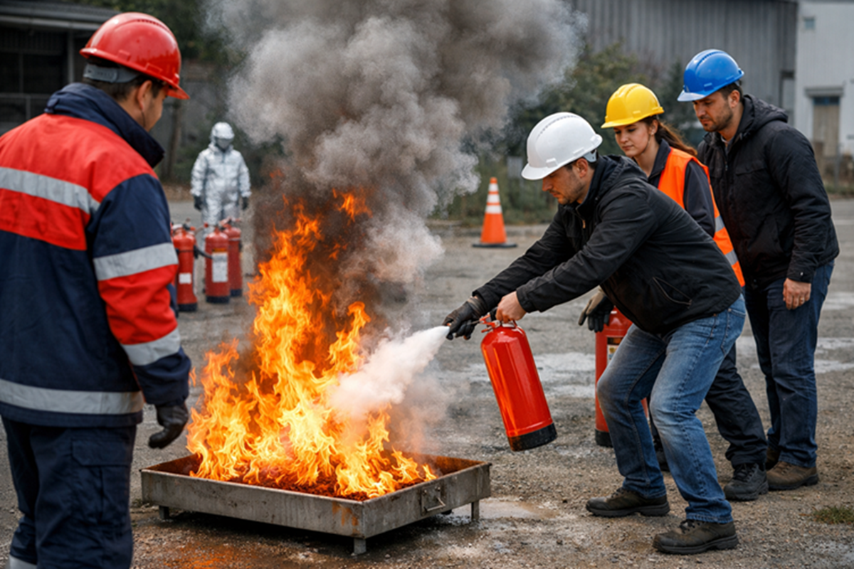 Simulation lors d’une formation incendie
