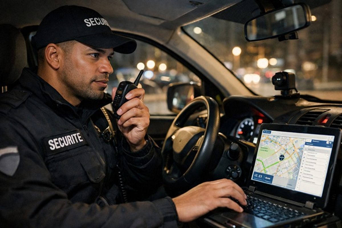 Véhicule équipé de géolocalisation illustrant la sécurité privée 2.0